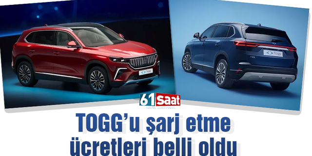 Togg'u şarj etme ücretleri belli oldu
