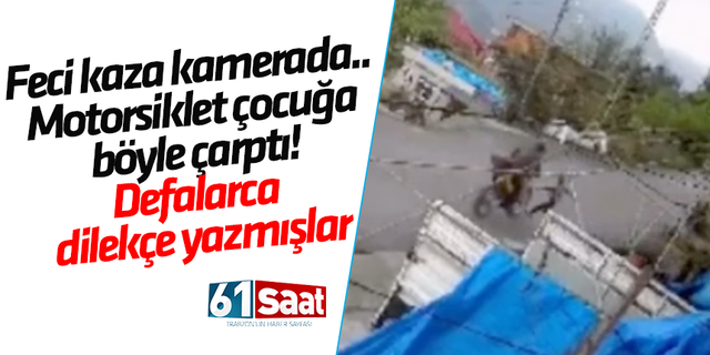 Feci kaza kamerada.. Motorsiklet çocuğa böyle çarptı..