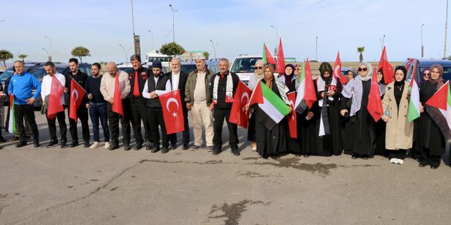 Trabzon İHH üyeleri İncirlik Üssü’ne gitmek için kentten konvoyla yola çıktı!