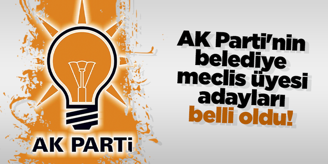 AK Parti'nin belediye meclis üyesi adayları belli oldu!