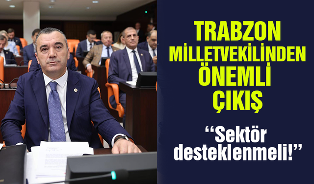 Trabzon Milletvekilinden önemli çıkış... 'Sektör desteklenmeli!'