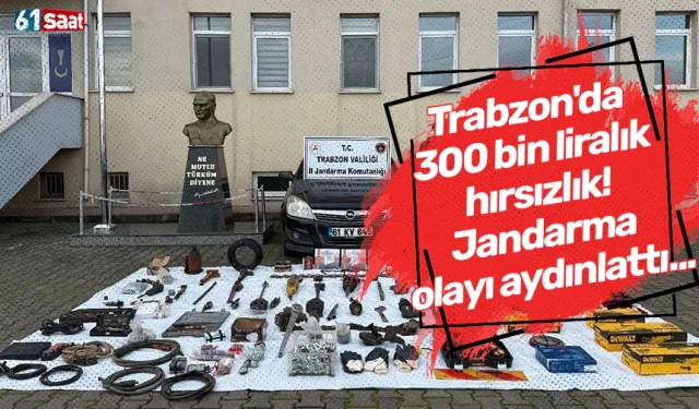 Trabzon'da 300 bin liralık hırsızlık! Jandarma olayı aydınlattı...