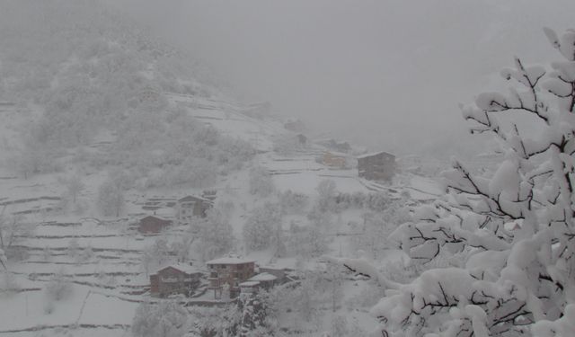 Artvin’in Yusufeli ilçesinde kar nedeniyle eğitime bir gün ara verildi