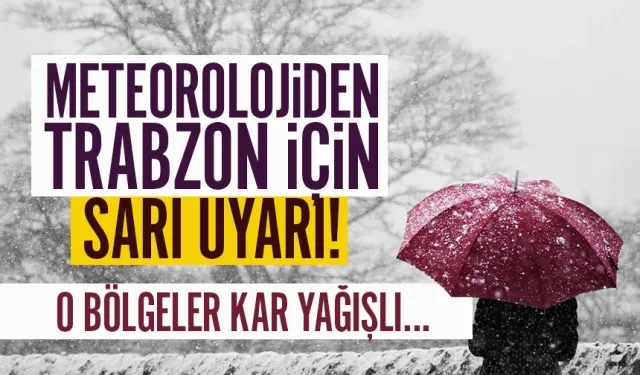 Trabzon için sarı uyarı! O bölgelerde kar yağışı bekleniyor...