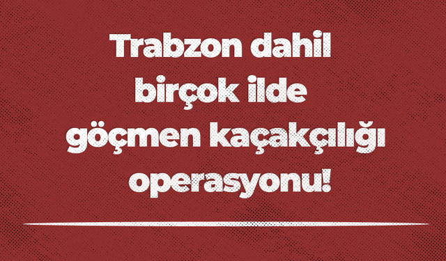 Trabzon dahil birçok ilde göçmen kaçakçılığı operasyonu!