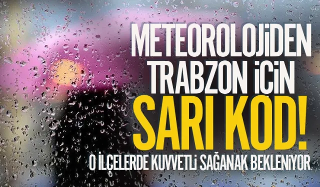 Meteorolojiden Trabzon için sarı kod uyarısı...