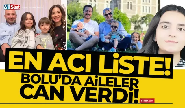 En acı liste... Bolu'da ki faciada hayatını kaybedenler...