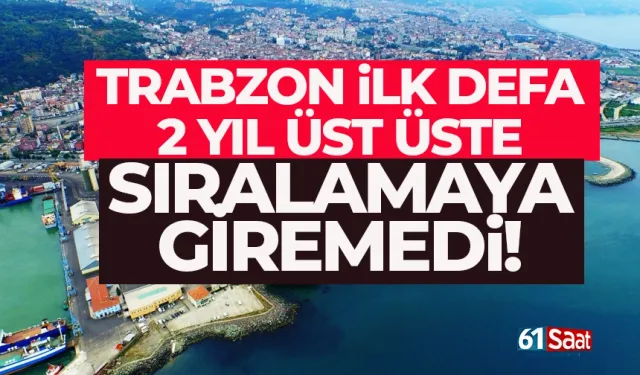 Trabzon ilk defa üst üste 2. yıl da sıralamaya giremedi...