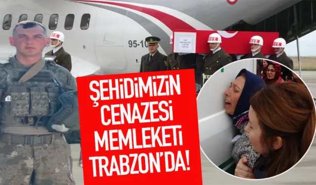 Şehit Uzman Onbaşı Berat Mecit Day’ın cenazesi askeri uçakla memleketi Trabzon’a getirildi