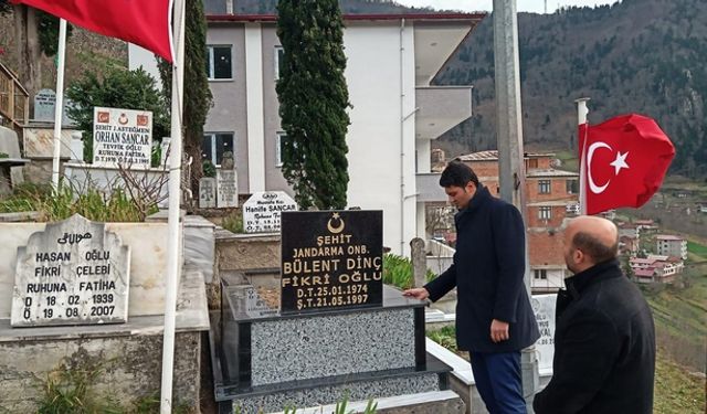 Trabzon'da Çaykaralı şehit kabri başında anıldı