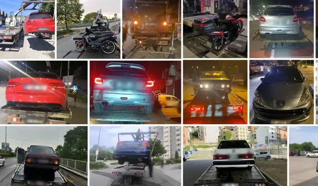 Trabzon'da trafikte gürültüye geçit yok: 15 araç trafikten men edildi