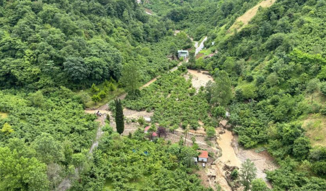Trabzon'da Toklu Deresi taştı! Eski devlet sahil yolu sular altında kaldı