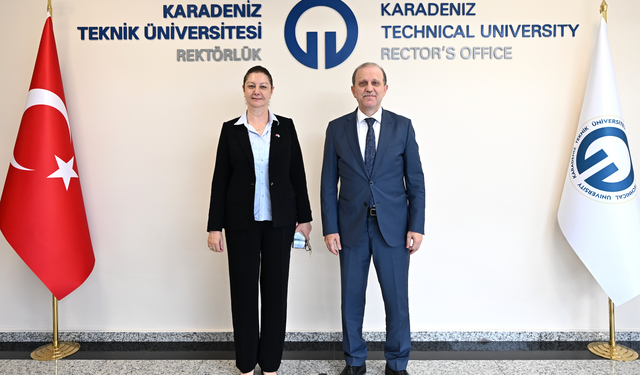KKTC Trabzon Başkonsolosu Fatma Demirel'den KTÜ Rektörü'ne İade-i Ziyaret