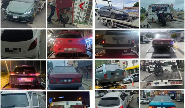 Trabzon’da gürültü yapan araçlara ceza yağdı: 16 araç trafikten men edildi