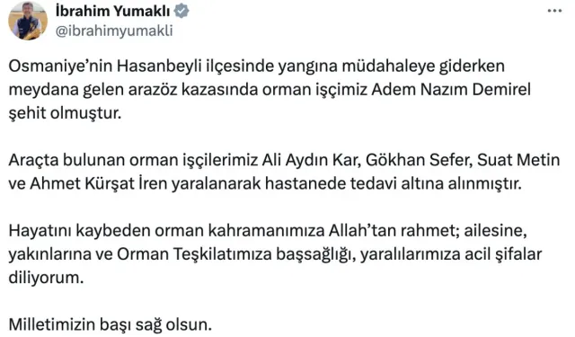 Osmaniye’de arazöz kazası: 1 şehit, 4 yaralı