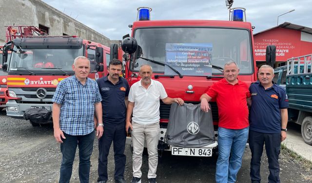 Trabzon'da doğduğu köyü unutmadı! İtfaiye aracı kazandırdı