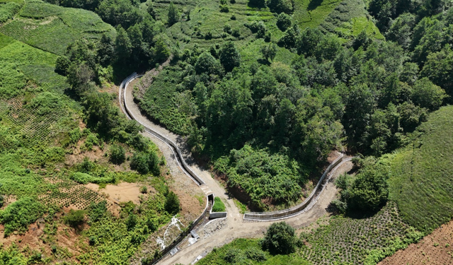 Trabzon'da o mahallede taşkın kontrol çalışmaları sürüyor