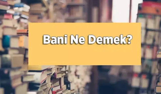 TDK’ya Göre Bani Ne Demek?