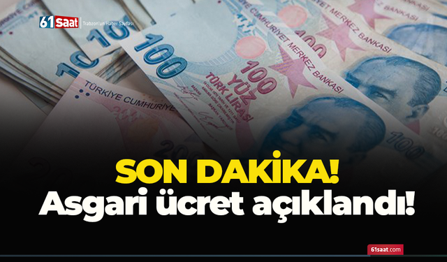 Asgari ücret açıklandı!