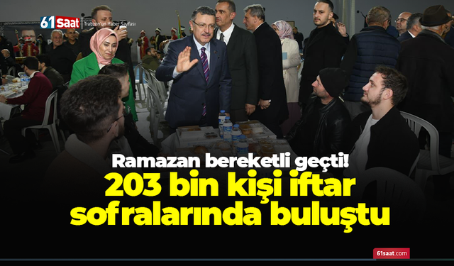 Ramazan bereketli geçti! 203 bin kişi iftar sofralarında buluştu