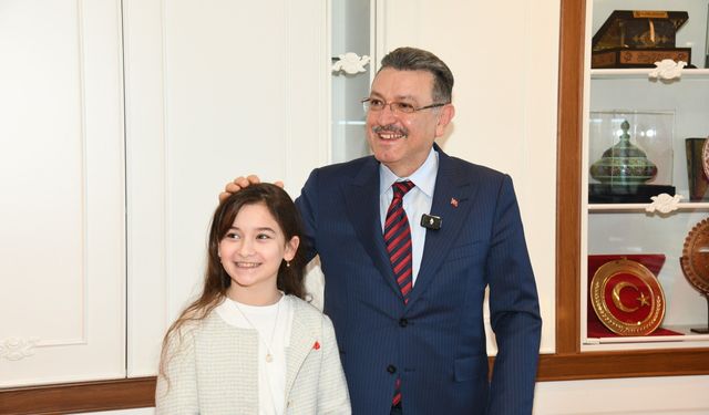 Trabzon'un gururu Lina Saka'dan Başkan Genç'e ziyaret