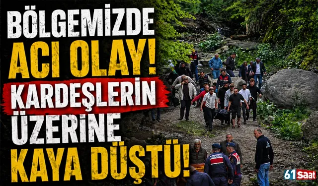 Bölgemizde acı olay! Kardeşlerin üzerine kaya düştü...