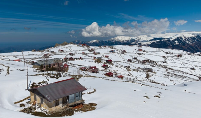 Trabzon'un yüksek kesimleri beyaz örtüye büründü