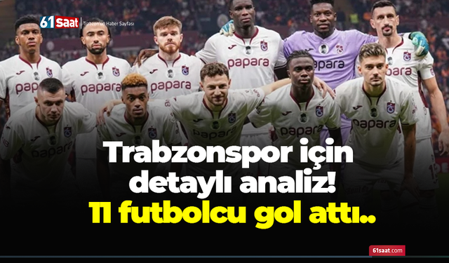 Trabzonspor için detaylı analiz! 11 futbolcu gol attı..