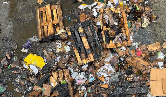 Ordu’da atık malzeme ve paletlerin bulunduğu alanda yangın