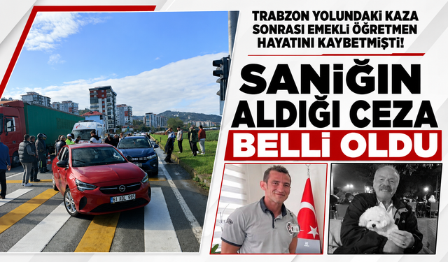 Trabzon yolundaki kaza sonrası emekli öğretmen hayatını kaybetmişti! Sanığın aldığı ceza belli oldu