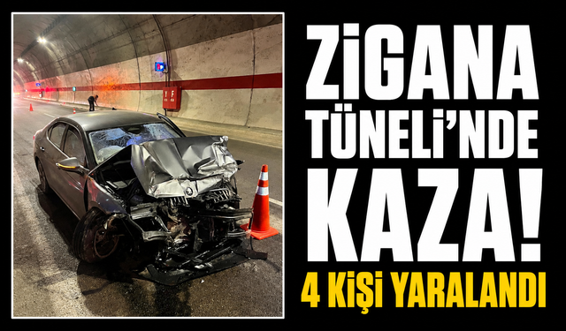 Zigana Tüneli’nde kaza! 4 kişi yaralandı