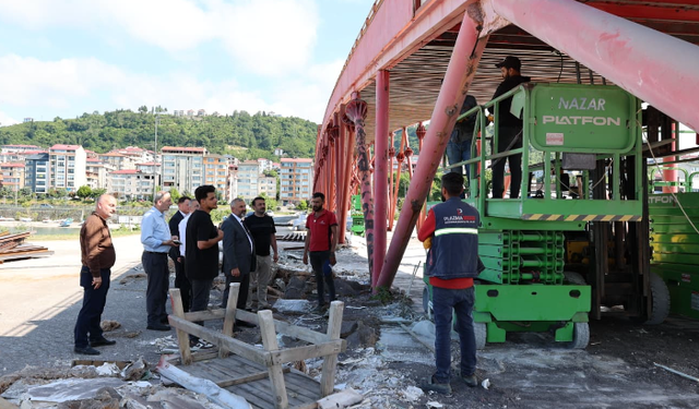 Arsin sahil parkı yenileniyor