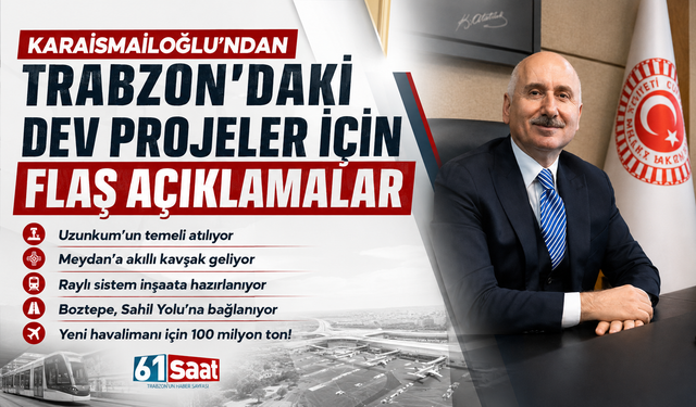 Karaismailoğlu’ndan Trabzon’daki dev projeler için flaş açıklamalar
