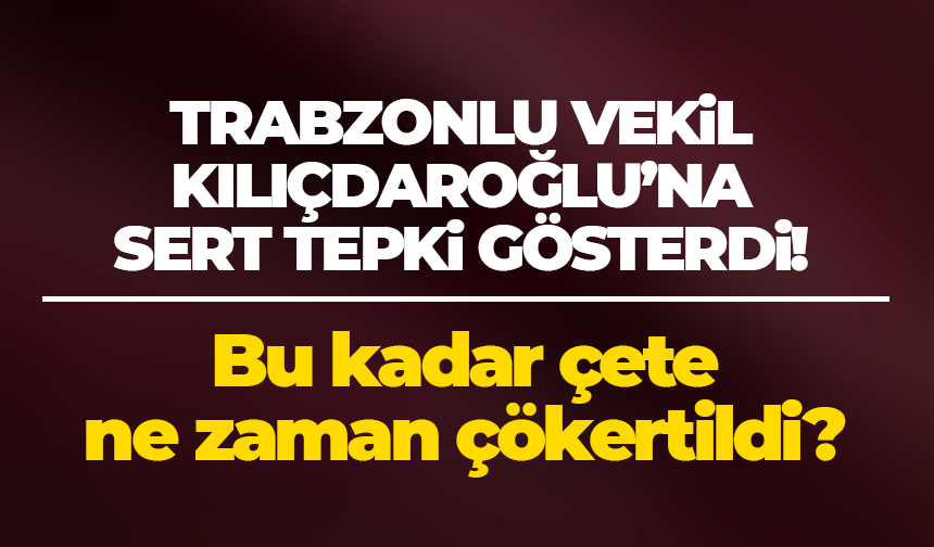 Trabzonlu vekil Kemal Kılıçdaroğlu’na sert tepki gösterdi
