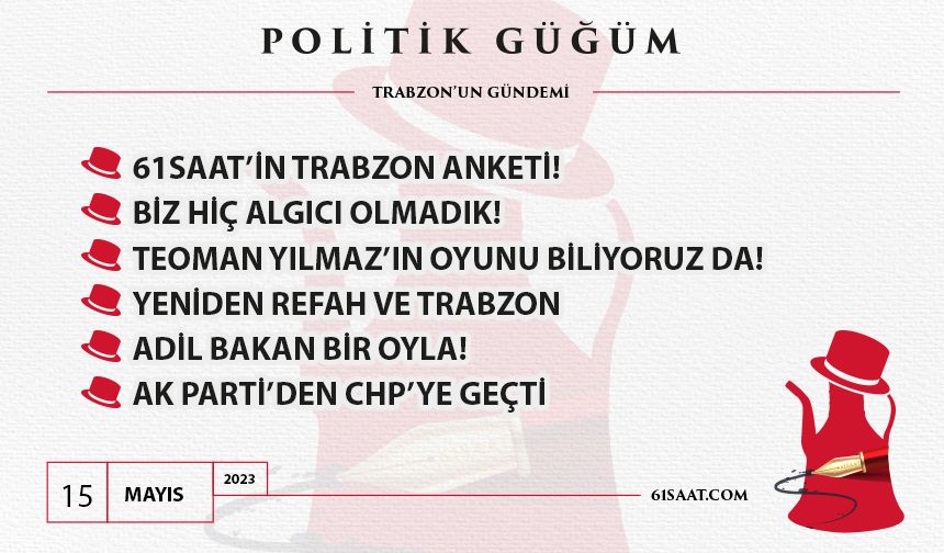 POLİTİK GÜĞÜM. - 15  Mayıs Pazartesi