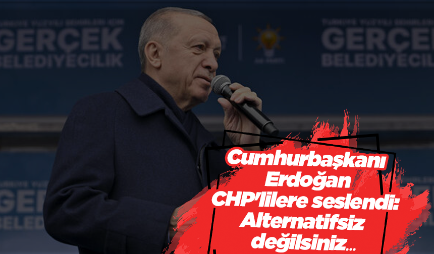 Cumhurbaşkanı Erdoğan CHP'lilere seslendi: Alternatifsiz değilsiniz
