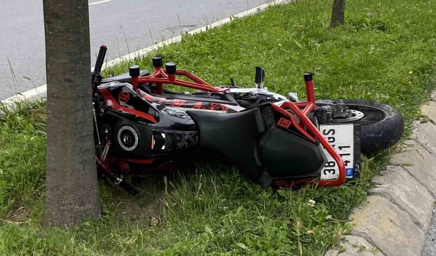 Küçükçekmece’de korkunç kaza, ağaca çarpan motosiklet sürücüsü feci şekilde can verdi