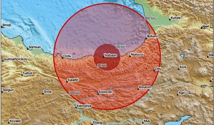 AFAD: "Rize’de saat 12.02’de Hemşin ilçesi merkezli 4.7 büyüklüğünde deprem meydana geldi."