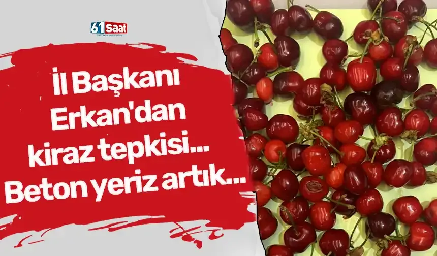 İl Başkanı Erkan'dan kiraz tepkisi... Beton yeriz artık...