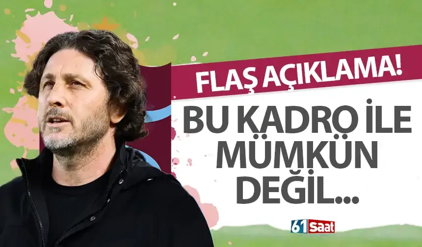 Fatih Tekke’den flaş açıklama! Taraftarın istediği oyunu bu kadro ile oynamamız mümkün değil…