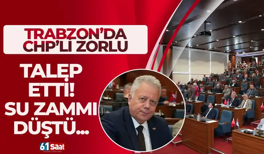 Trabzon'da CHP talep etti, su zammı düşürüldü...