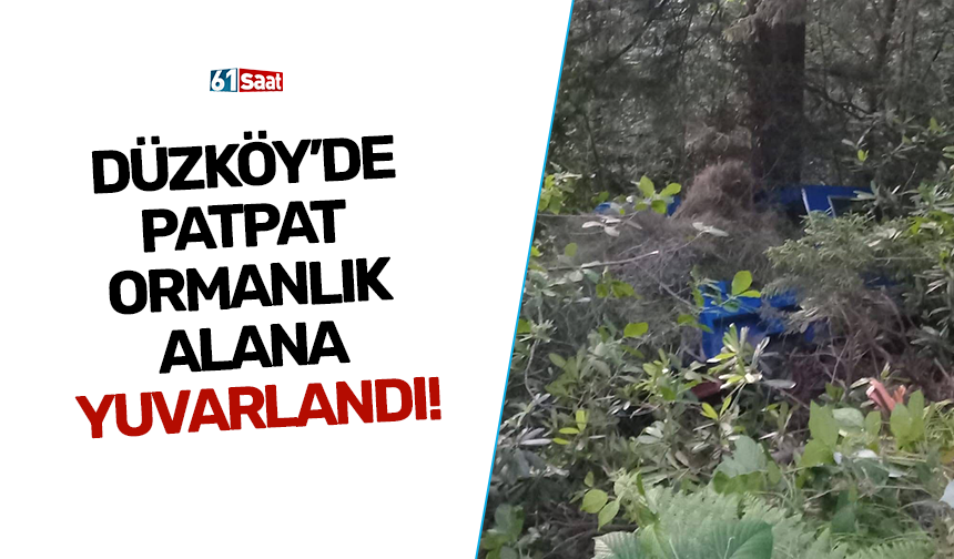 Düzköy’de patpat ormanlık alana yuvarlandı!