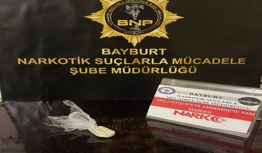 Bayburt'ta 3 şahısa uyuşturucu kullanmaktan işlem yapıldı