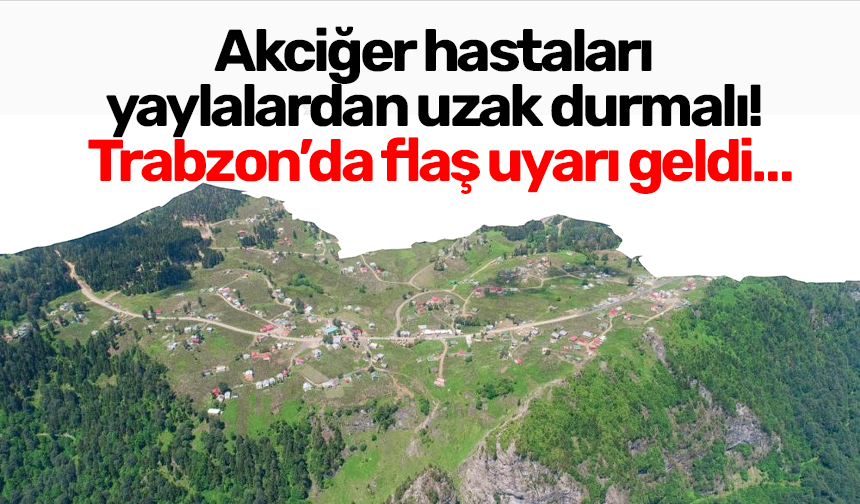 Akciğer hastaları yaylalardan uzak durmalı! Trabzon’da flaş uyarı geldi…