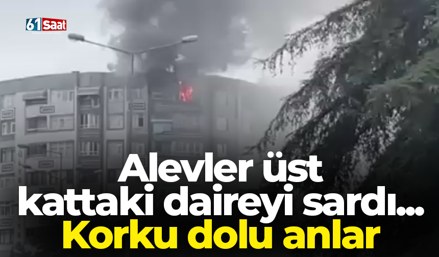 Alevler üst  kattaki daireyi  sardı!