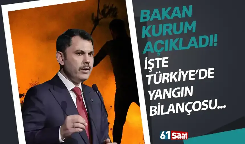 Bakan Kurum, Türkiye'deki yangın bilançosunu açıkladı!