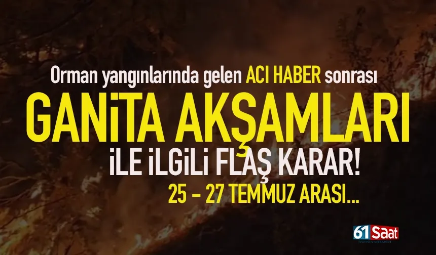 Orman Şehitleri nedeniyle Trabzon'da Ganita Akşamları ile ilgili flaş karar...