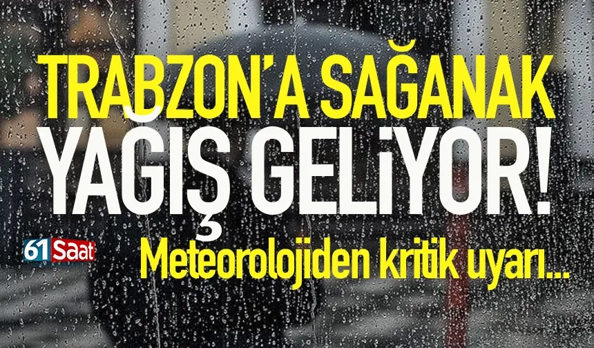 Trabzon'a sağanak yağış geliyor...