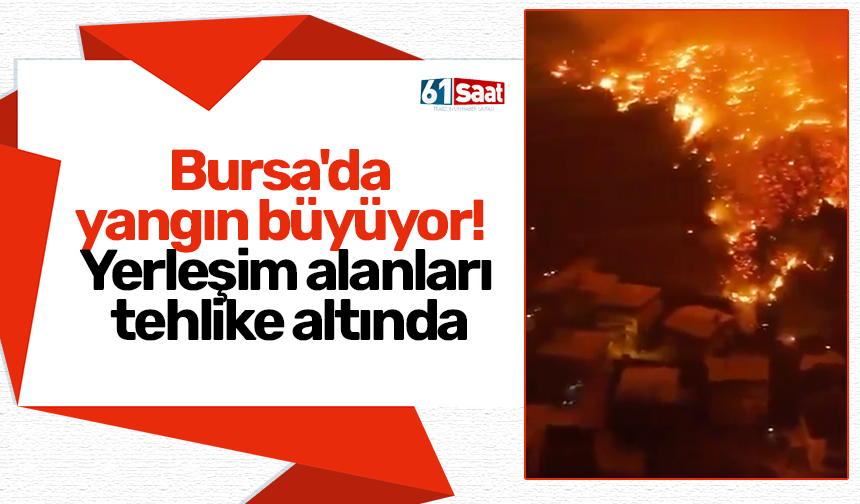 Bursa'da yangın büyüyor! Yerleşim alanları tehlike altında