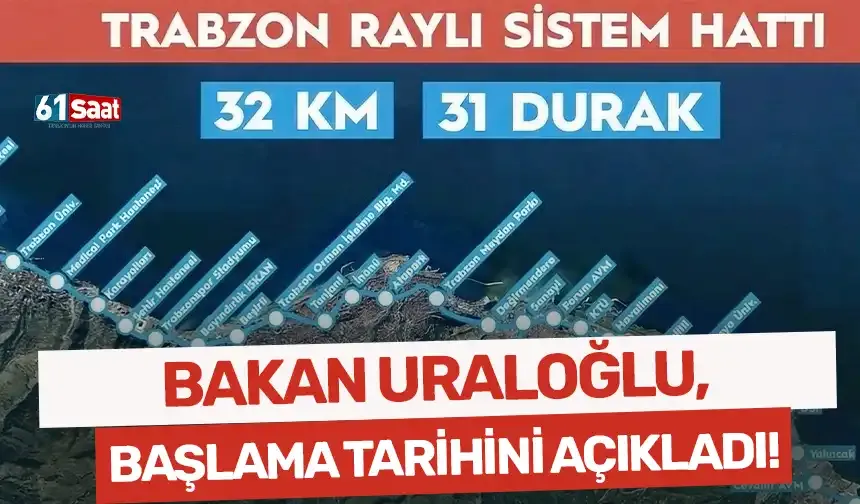 Bakan Uraloğlu, Trabzon’da Hafif Raylı Sistem Projesinin başlama tarihini açıkladı!